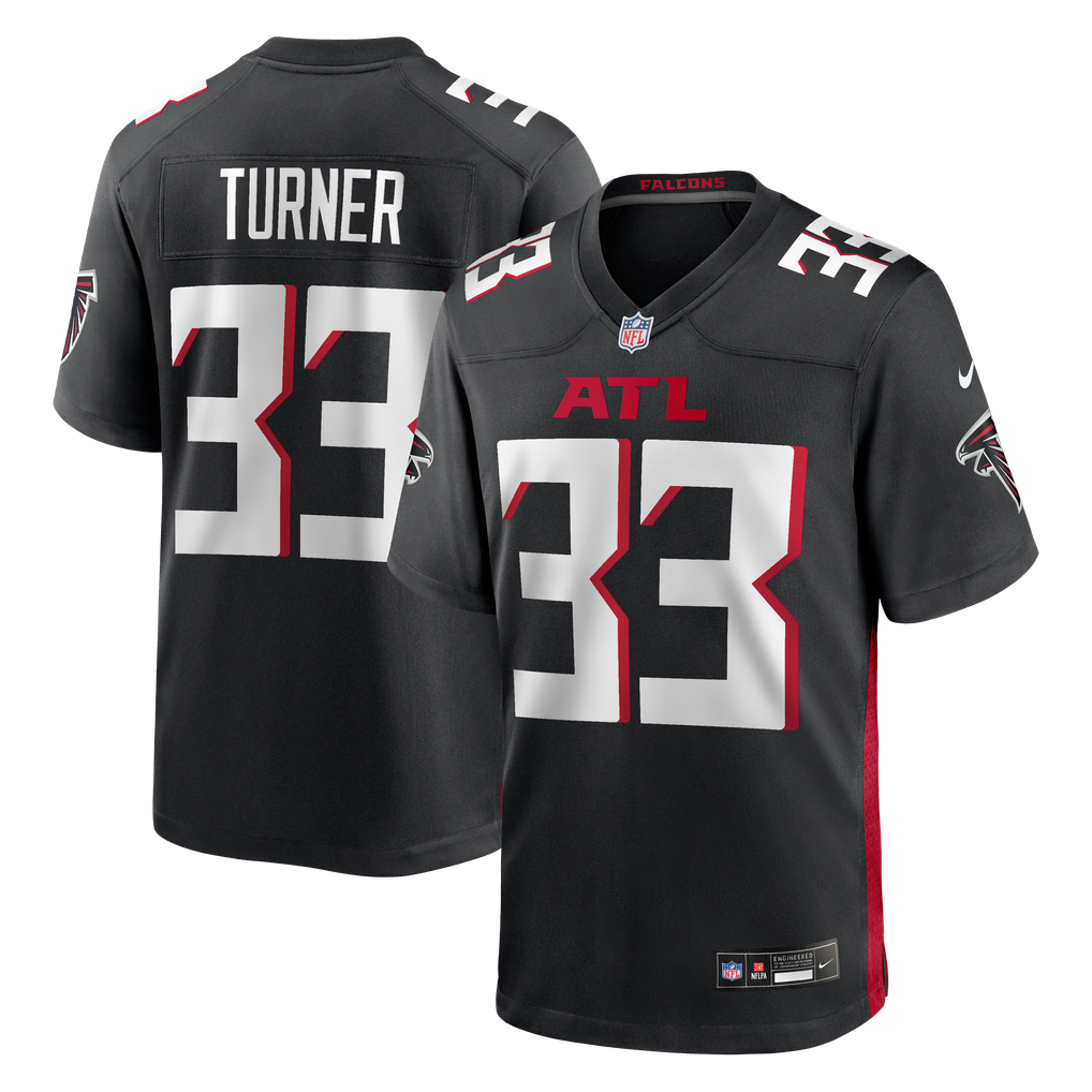 Men's Atlanta Falcons Michael Turner Black Game Retired Player Jersey