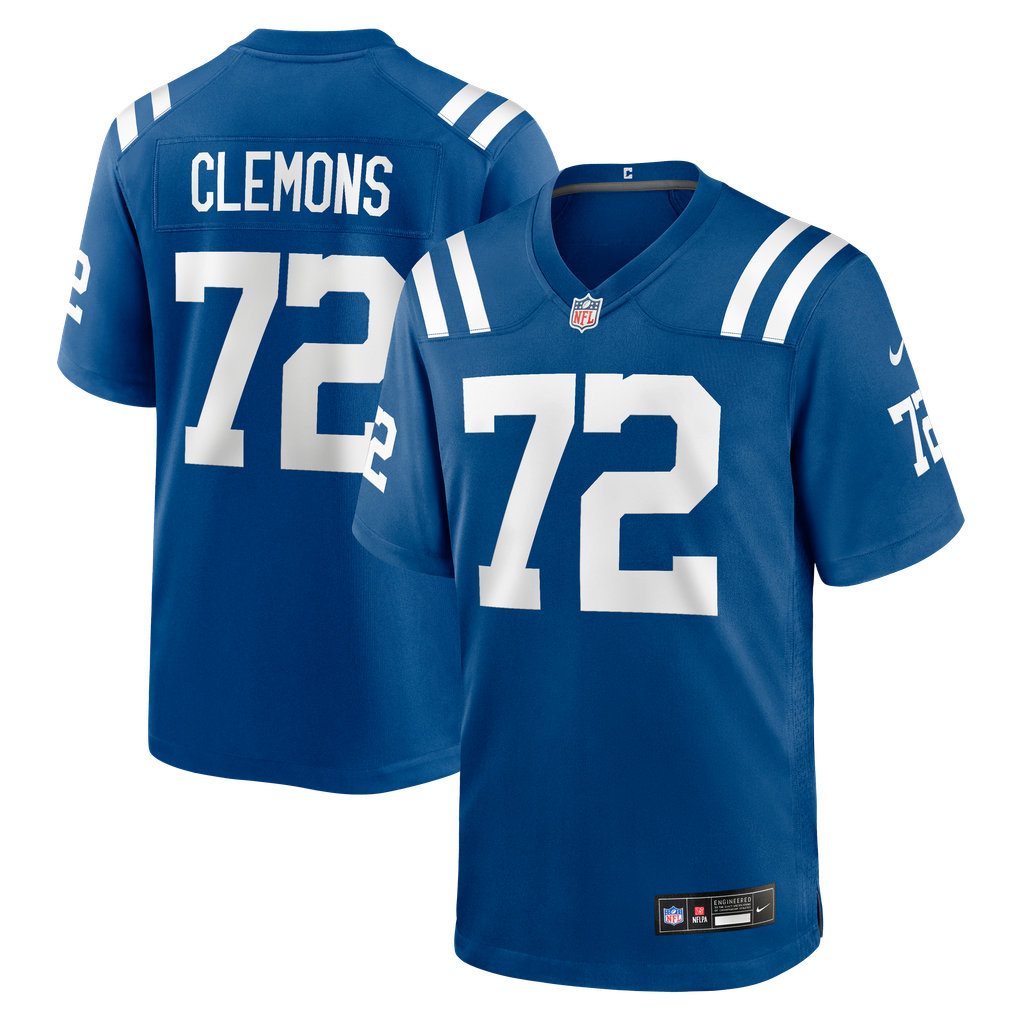Men's Indianapolis Colts Micheal Clemons Royal Team Game Jersey