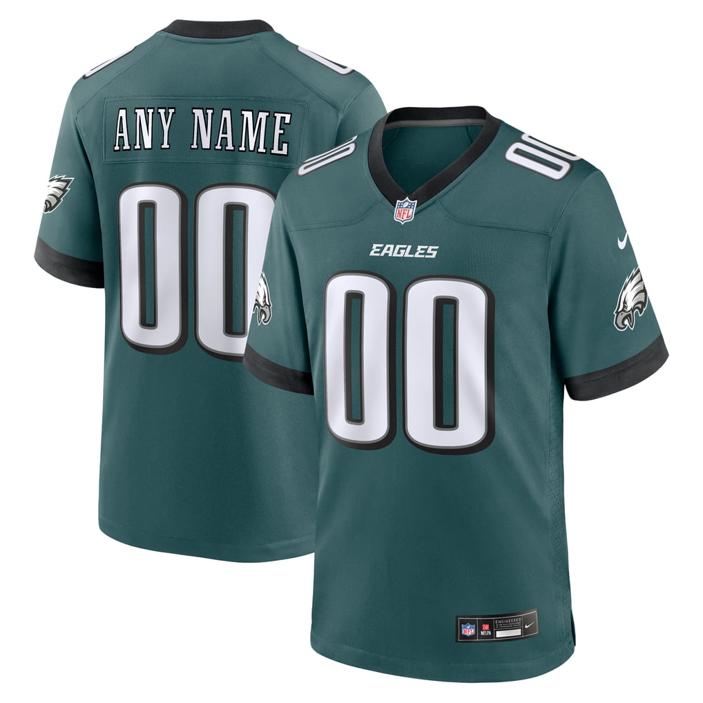 Men's Philadelphia Eagles Midnight Green Custom Game Jersey
