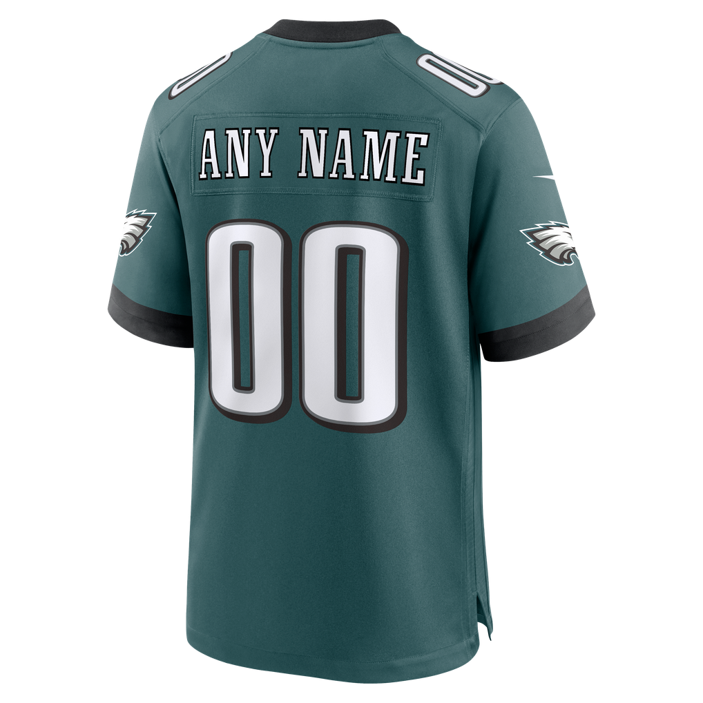Men's Philadelphia Eagles Midnight Green Team Custom Game Jersey