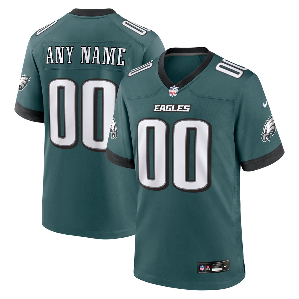 Men's Philadelphia Eagles Midnight Green Team Custom Game Jersey