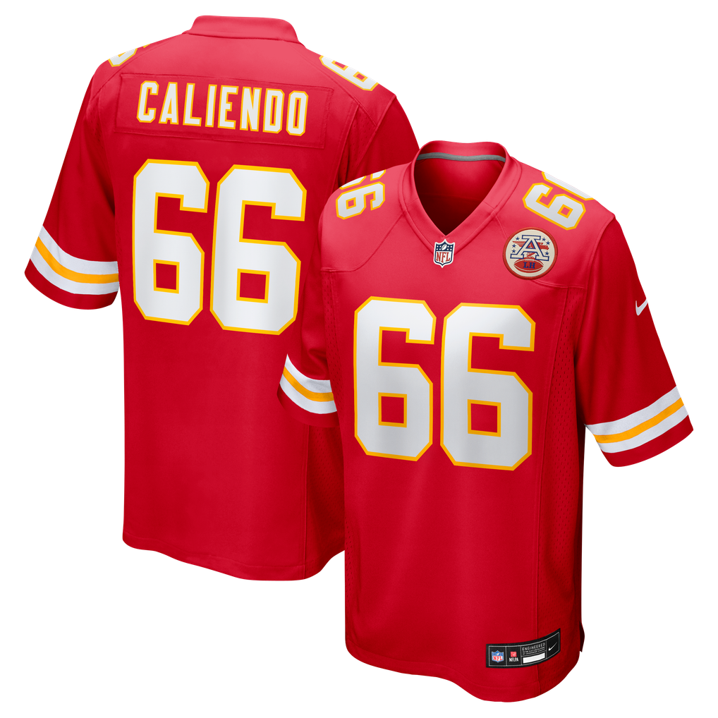 Men's Kansas City Chiefs Mike Caliendo Red Game Player Jersey