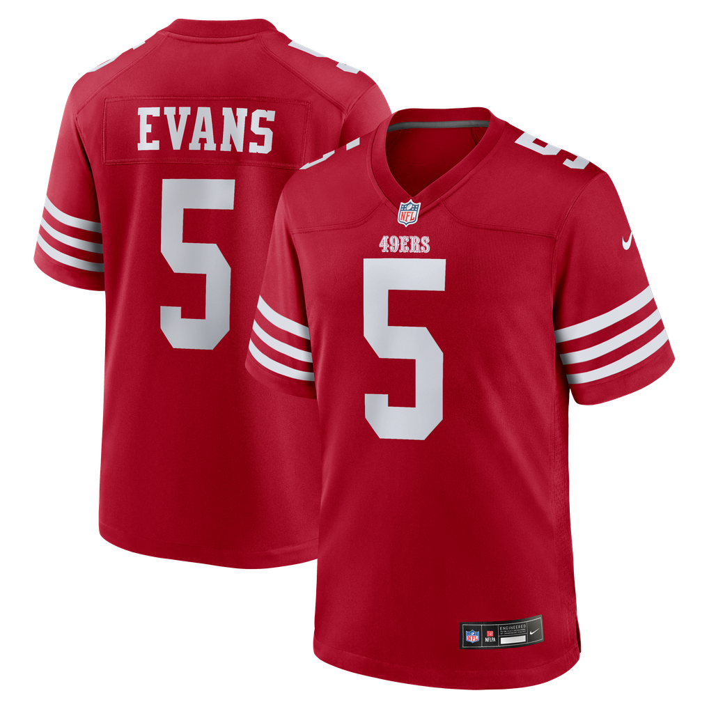 Men's San Francisco 49ers Mike Evans Scarlet Game Jersey