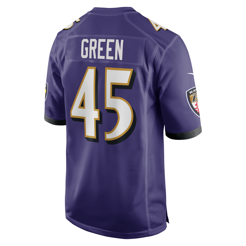Men's Baltimore Ravens Mike Green Purple Team Game Jersey