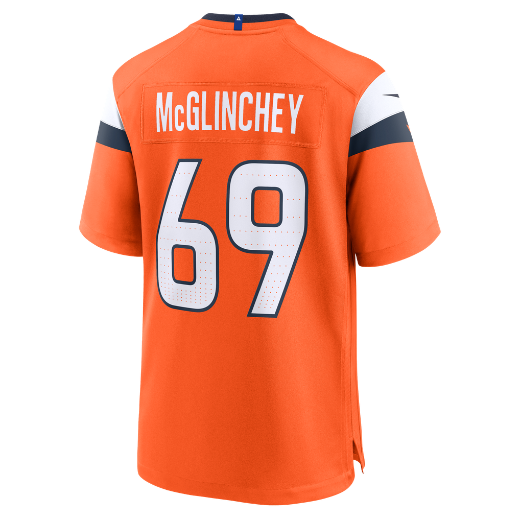 Men's Denver Broncos Mike McGlinchey Orange Team Game Jersey