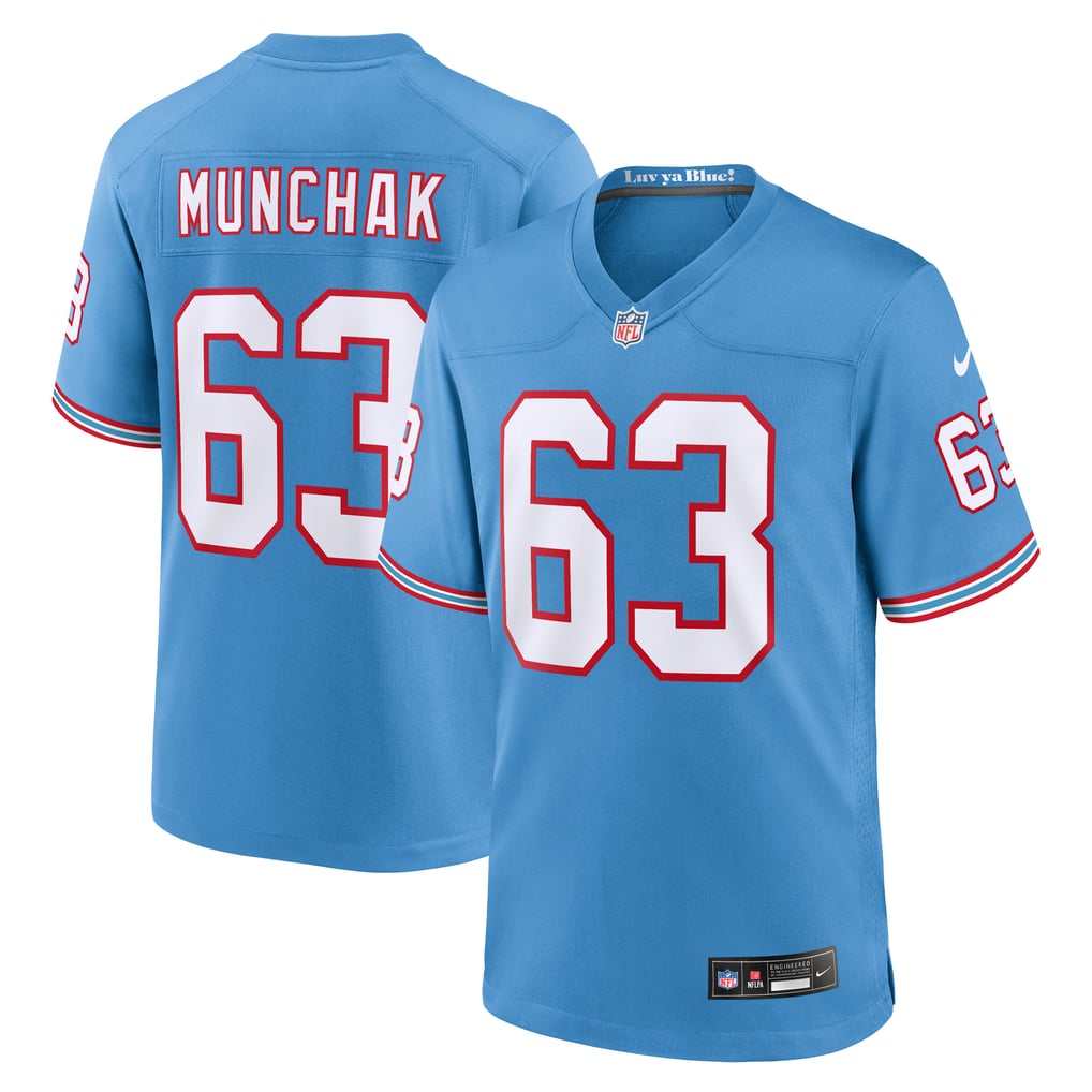Men's Tennessee Titans Mike Munchak Light Blue Retired Player Alternate Game Jersey
