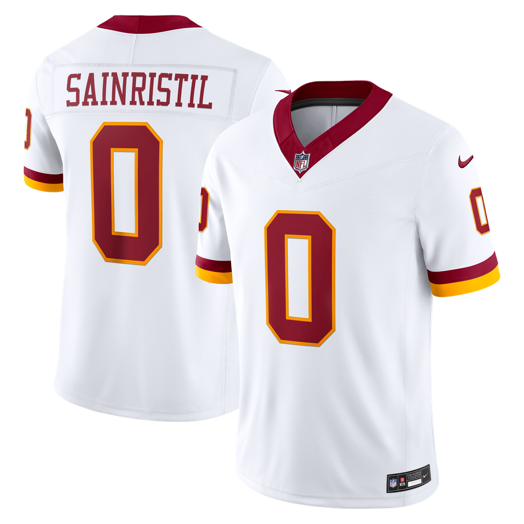 Men's Washington Commanders Mike Sainristil White Vapor F.U.S.E. Stitched Limited Jersey
