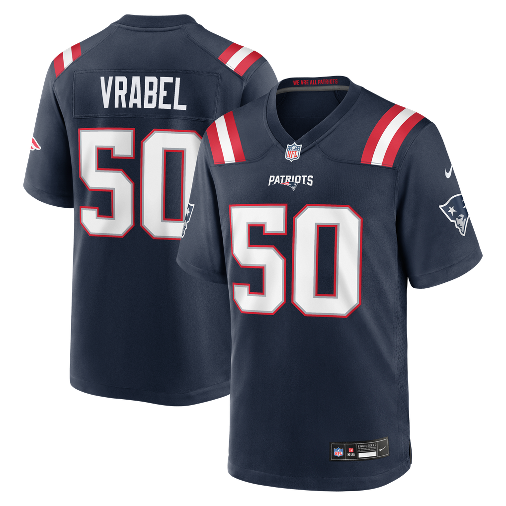 Men's New England Patriots Mike Vrabel Navy Game Retired Player Jersey