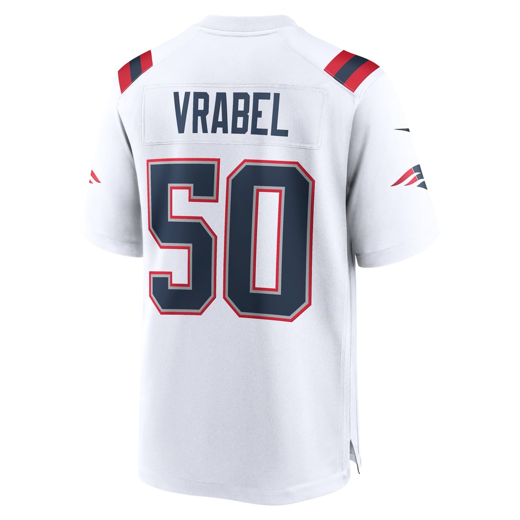 Men's New England Patriots Mike Vrabel White Retired Player Game Jersey