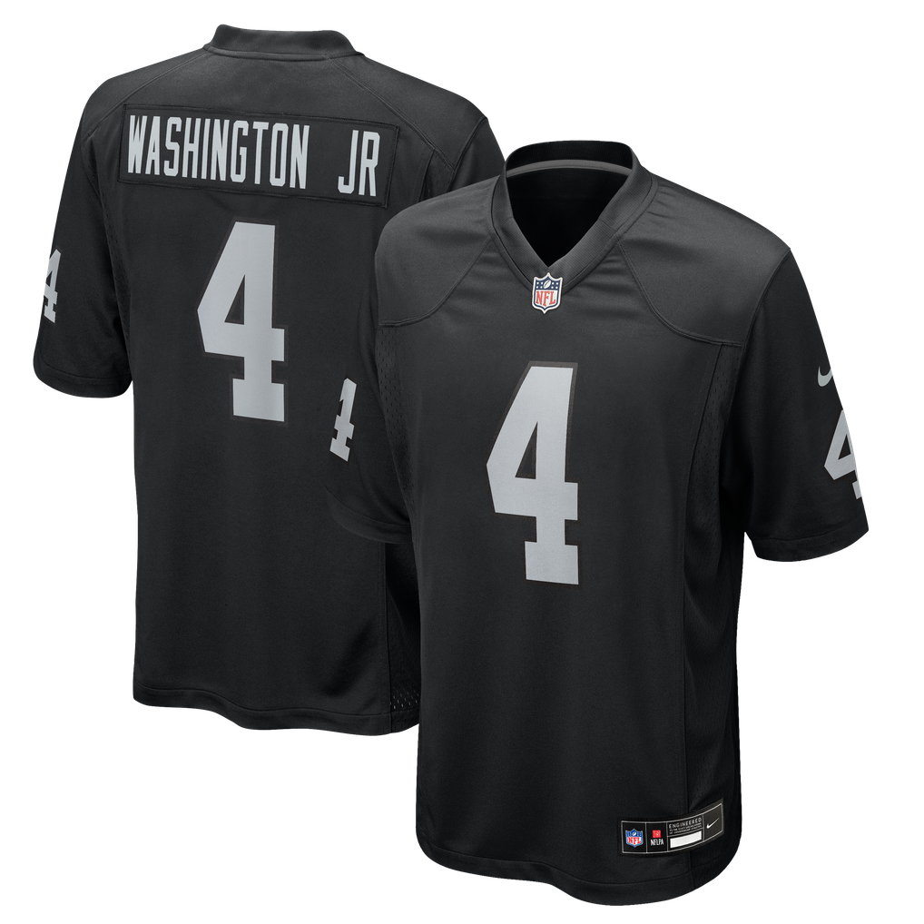 Men's Las Vegas Raiders Mike Washington Jr. Black Team Game Jersey