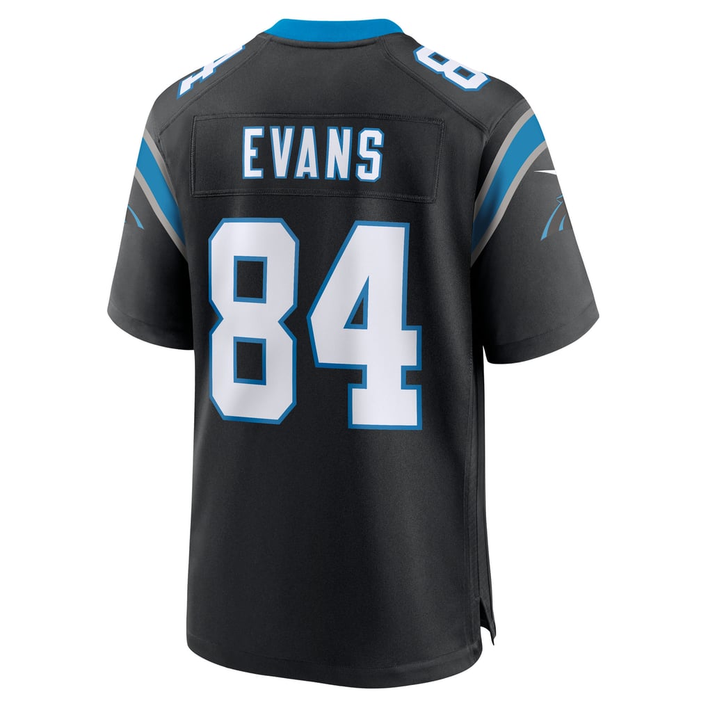 Men's Carolina Panthers Mitchell Evans Black Team Game Jersey