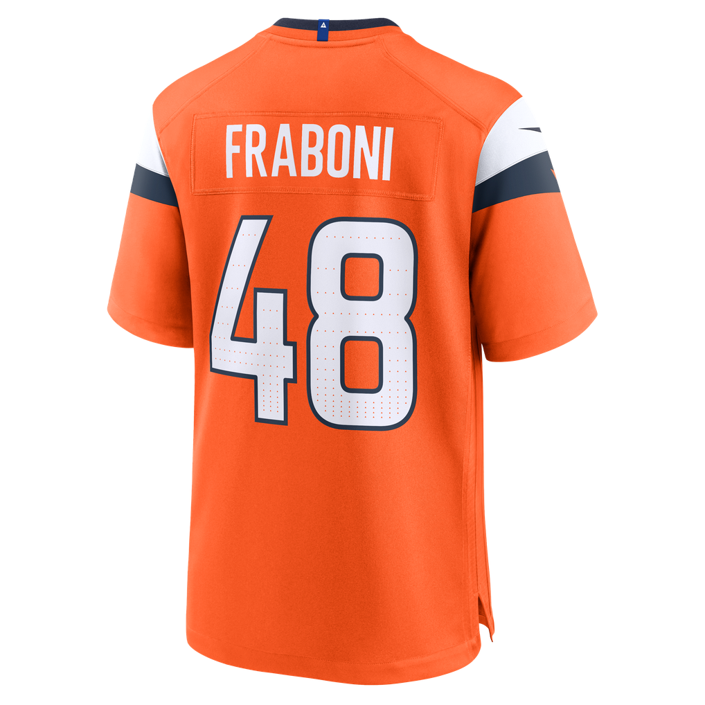 Men's Denver Broncos Mitchell Fraboni Orange Team Game Jersey