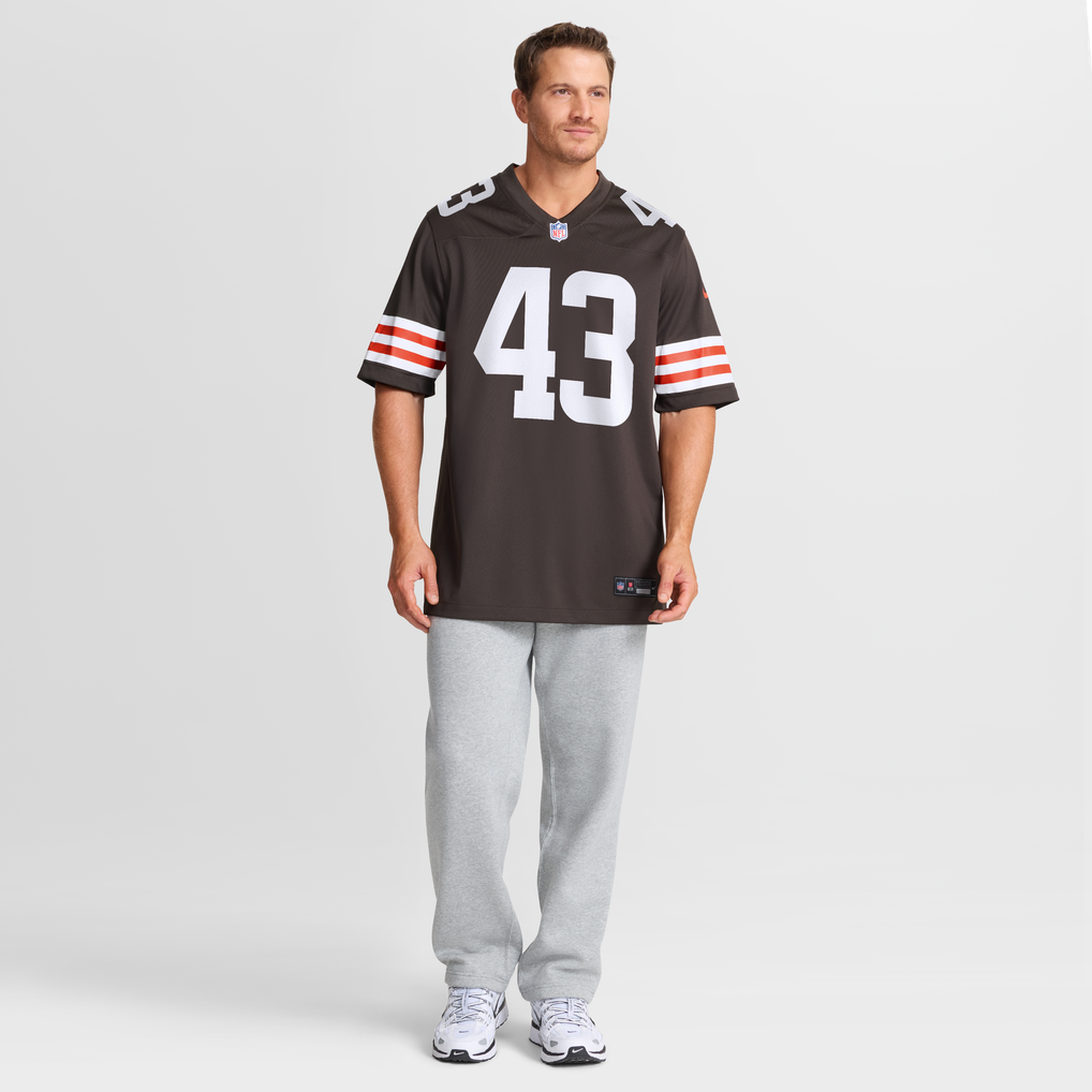 Men's Cleveland Browns Mohamoud Diabate Brown Team Game Jersey