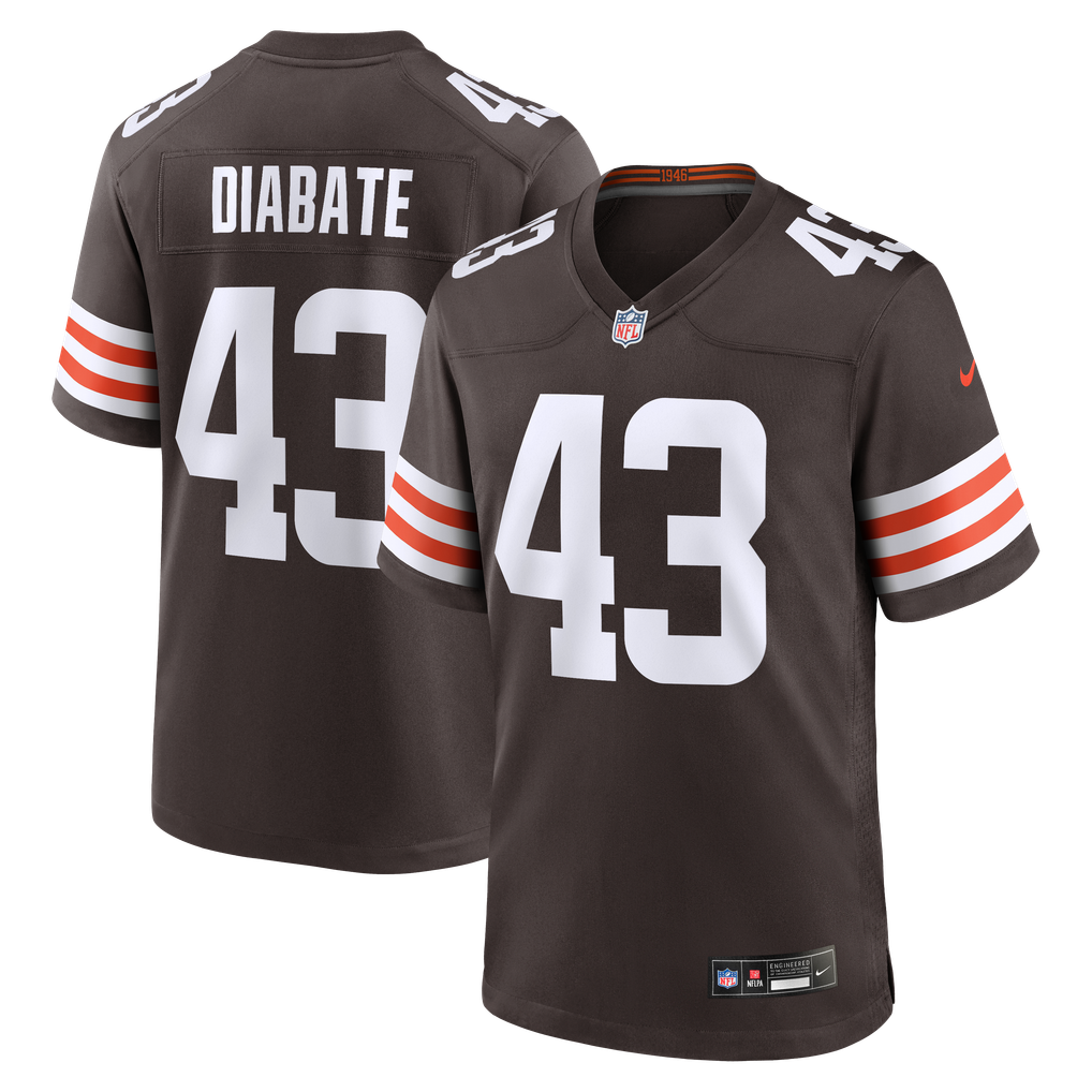 Men's Cleveland Browns Mohamoud Diabate Brown Team Game Jersey