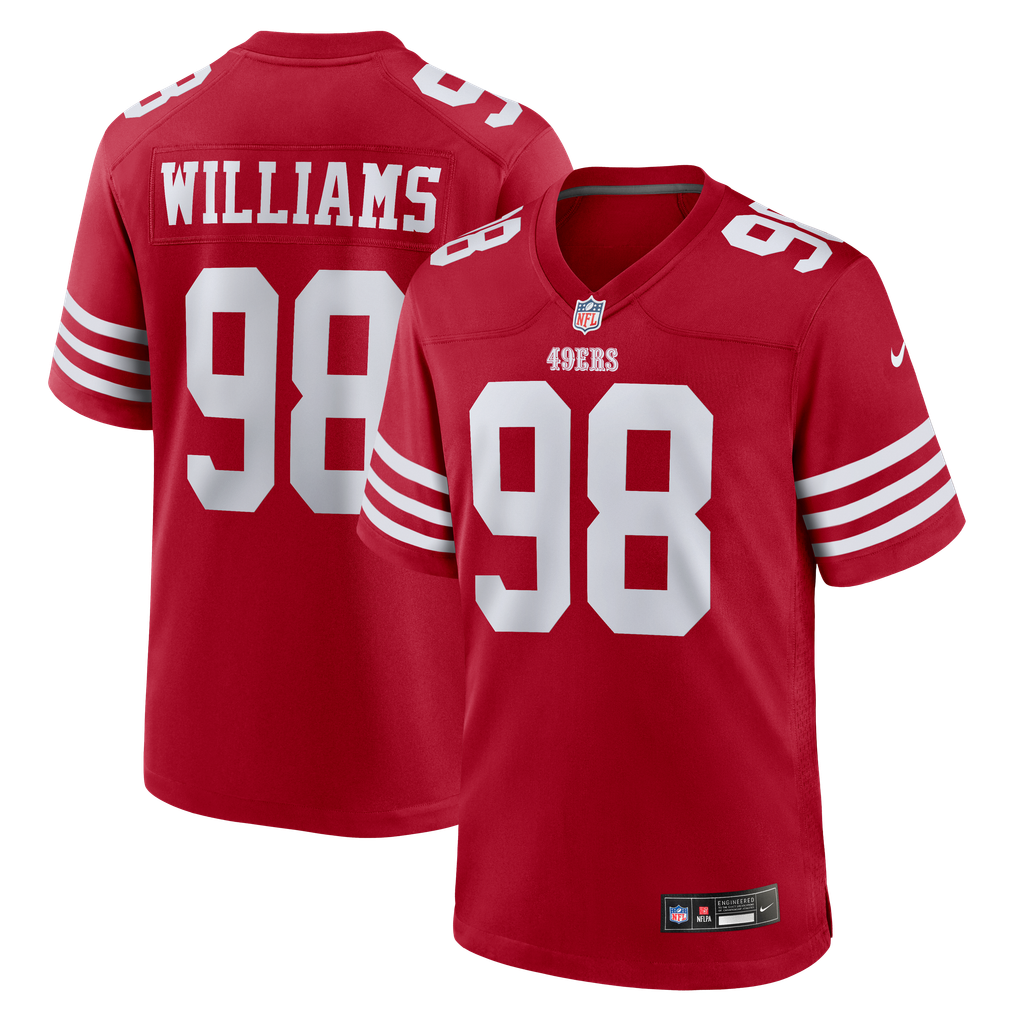 Men's San Francisco 49ers Mykel Williams Scarlet Game Player Jersey