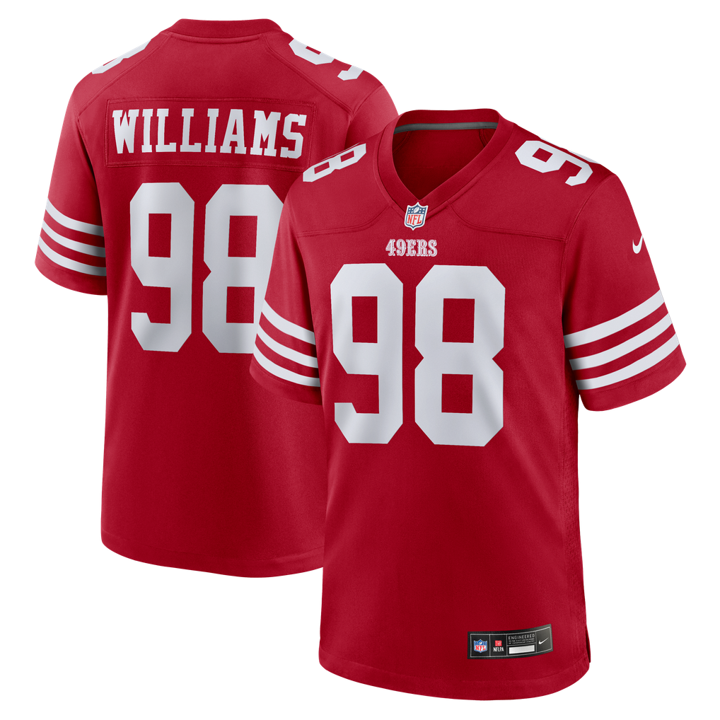 Men's San Francisco 49ers Mykel Williams Scarlet Team Game Jersey