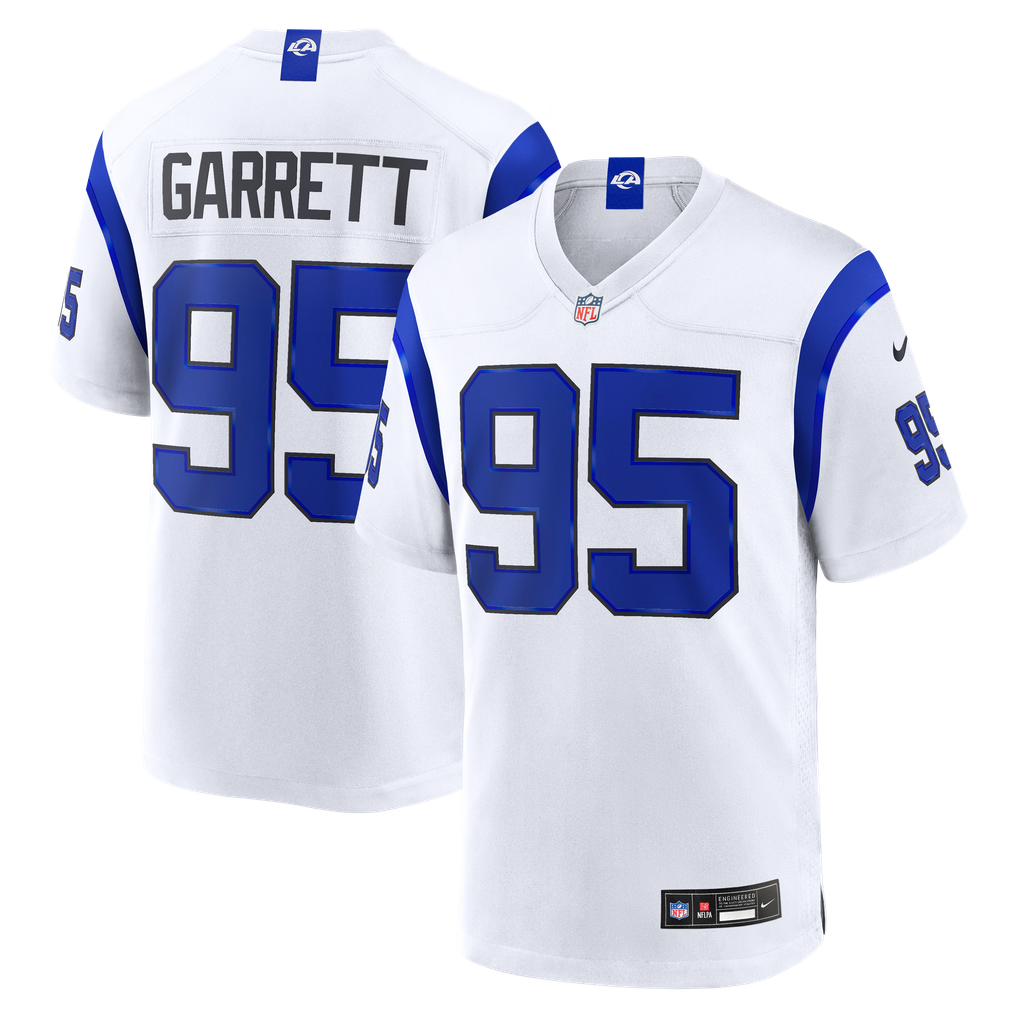 Men's Los Angeles Rams Myles Garrett Fearsome White Game Jersey