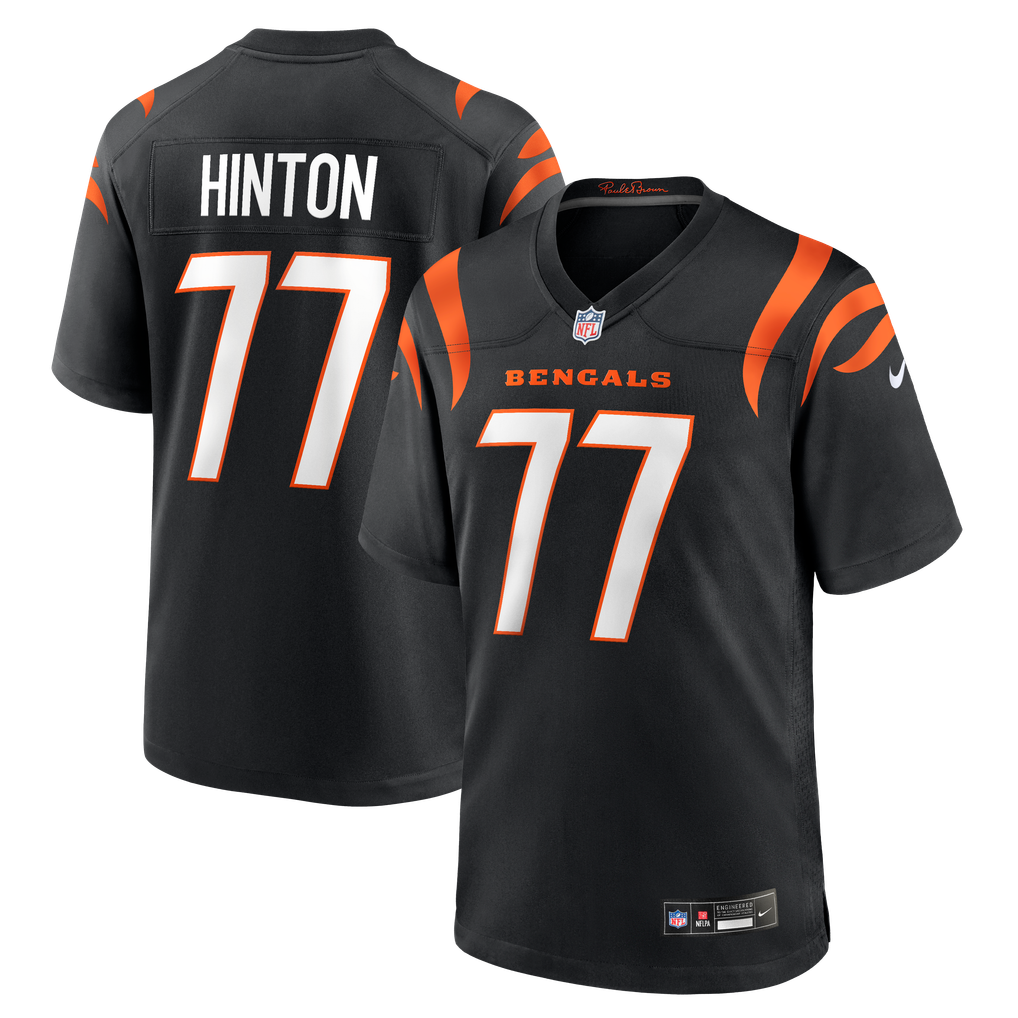 Men's Cincinnati Bengals Myles Hinton Black Team Game Jersey