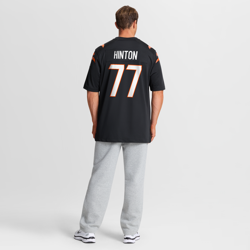 Men's Cincinnati Bengals Myles Hinton Black Team Game Jersey