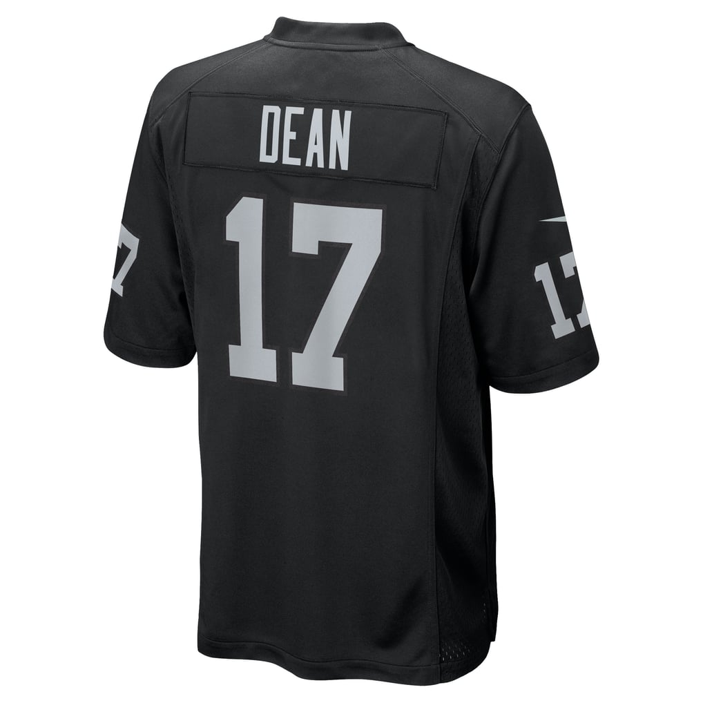Men's Las Vegas Raiders Nakobe Dean Black Team Game Jersey