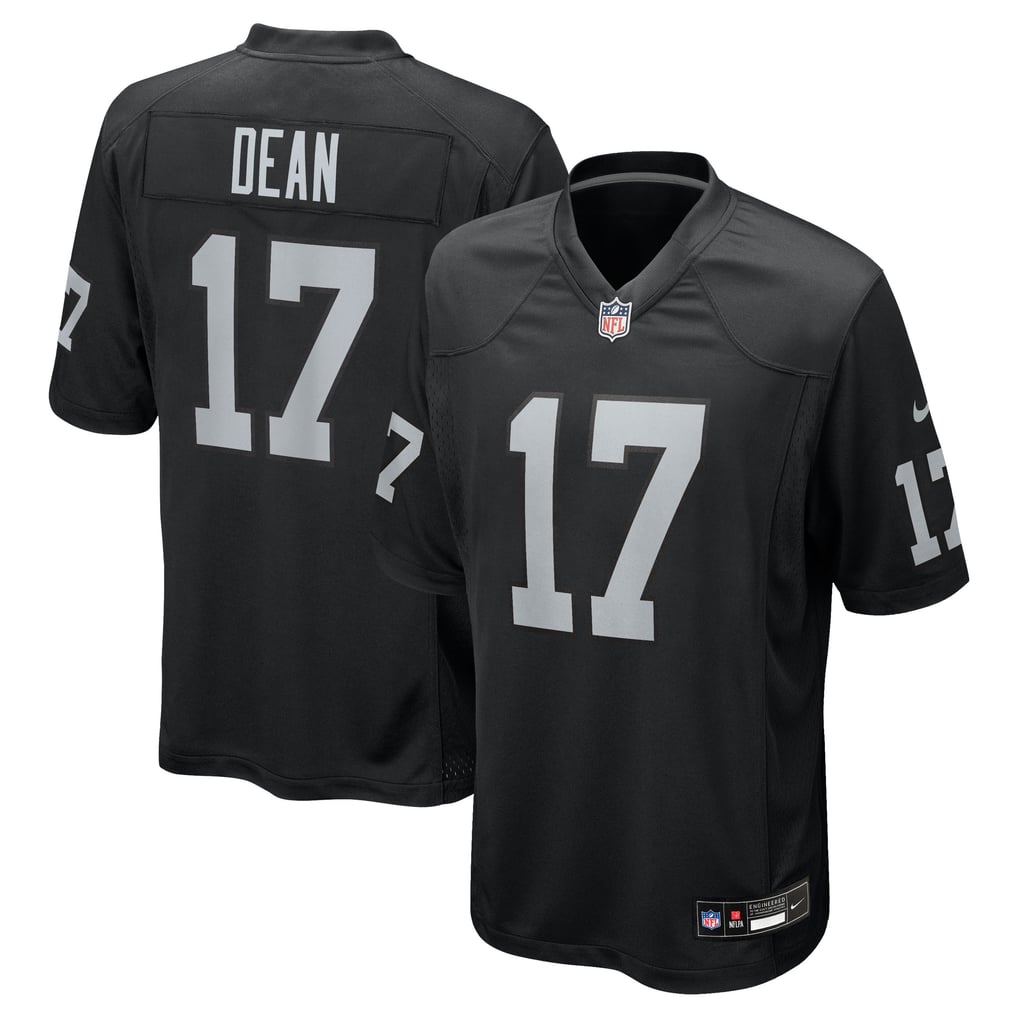 Men's Las Vegas Raiders Nakobe Dean Black Team Game Jersey