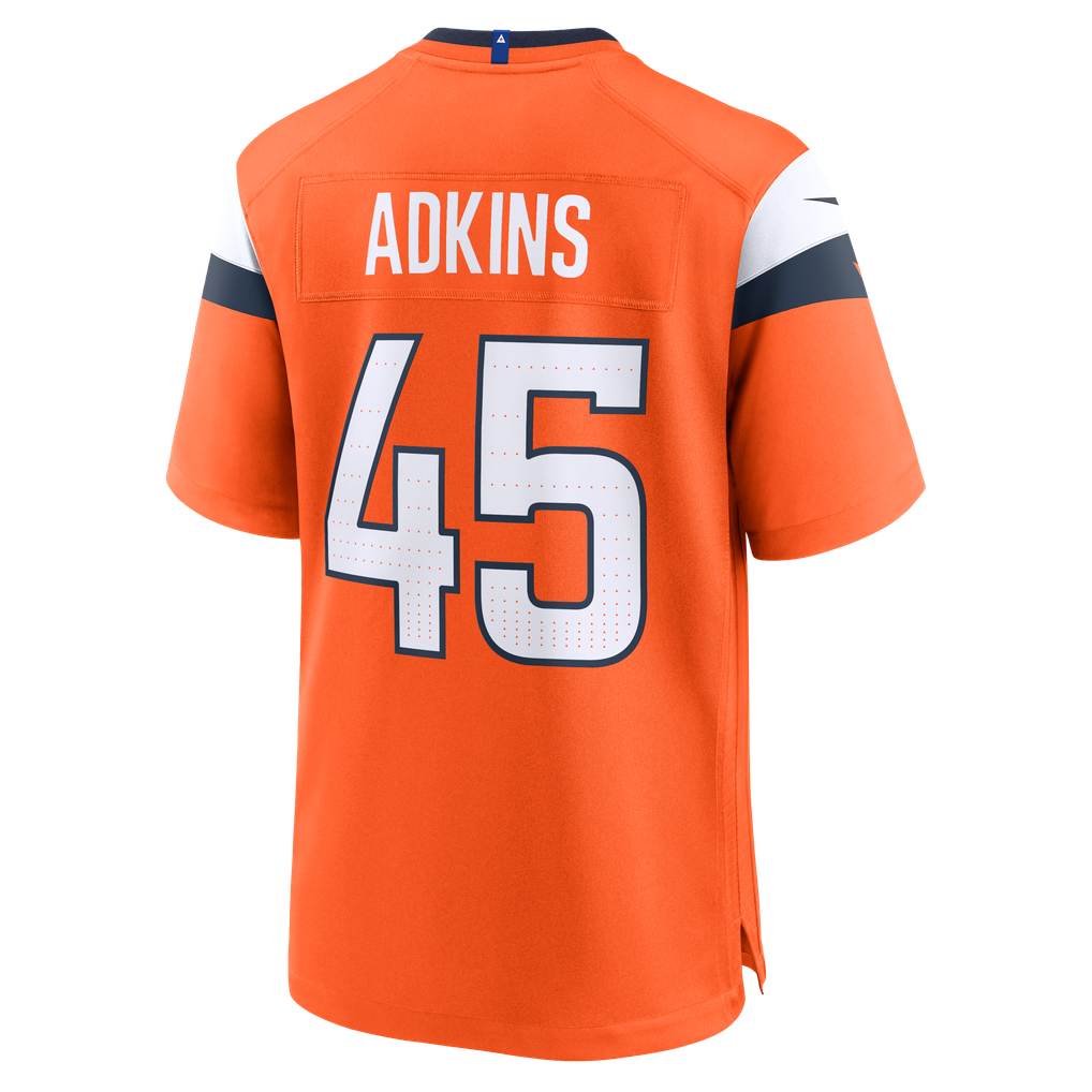 Men's Denver Broncos Nate Adkins Orange Team Game Jersey