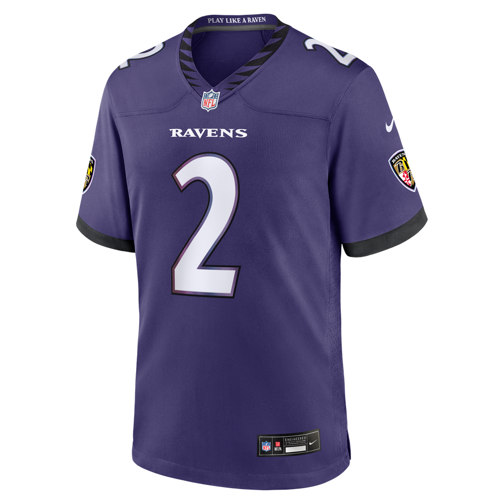 Men's Baltimore Ravens Nate Wiggins Purple Team Game Jersey