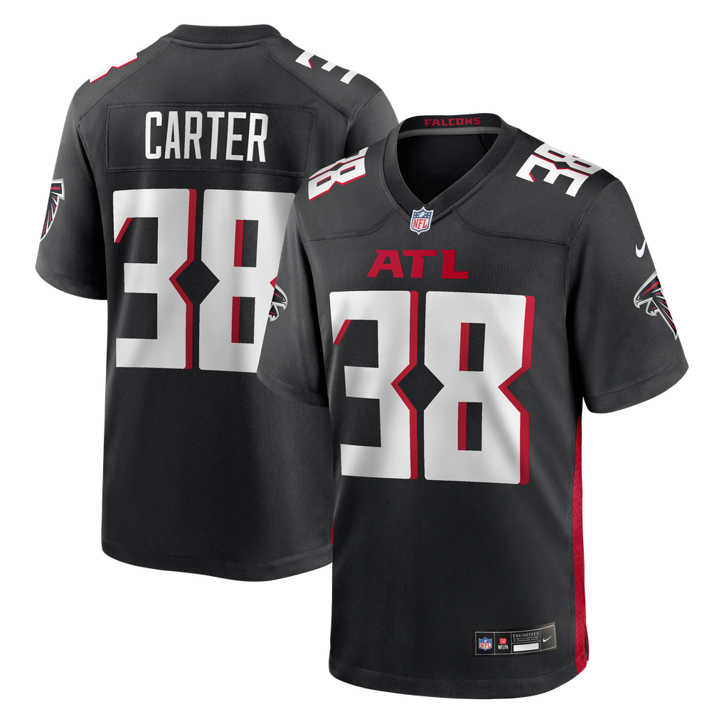 Men's Atlanta Falcons Nathan Carter Black Team Game Jersey