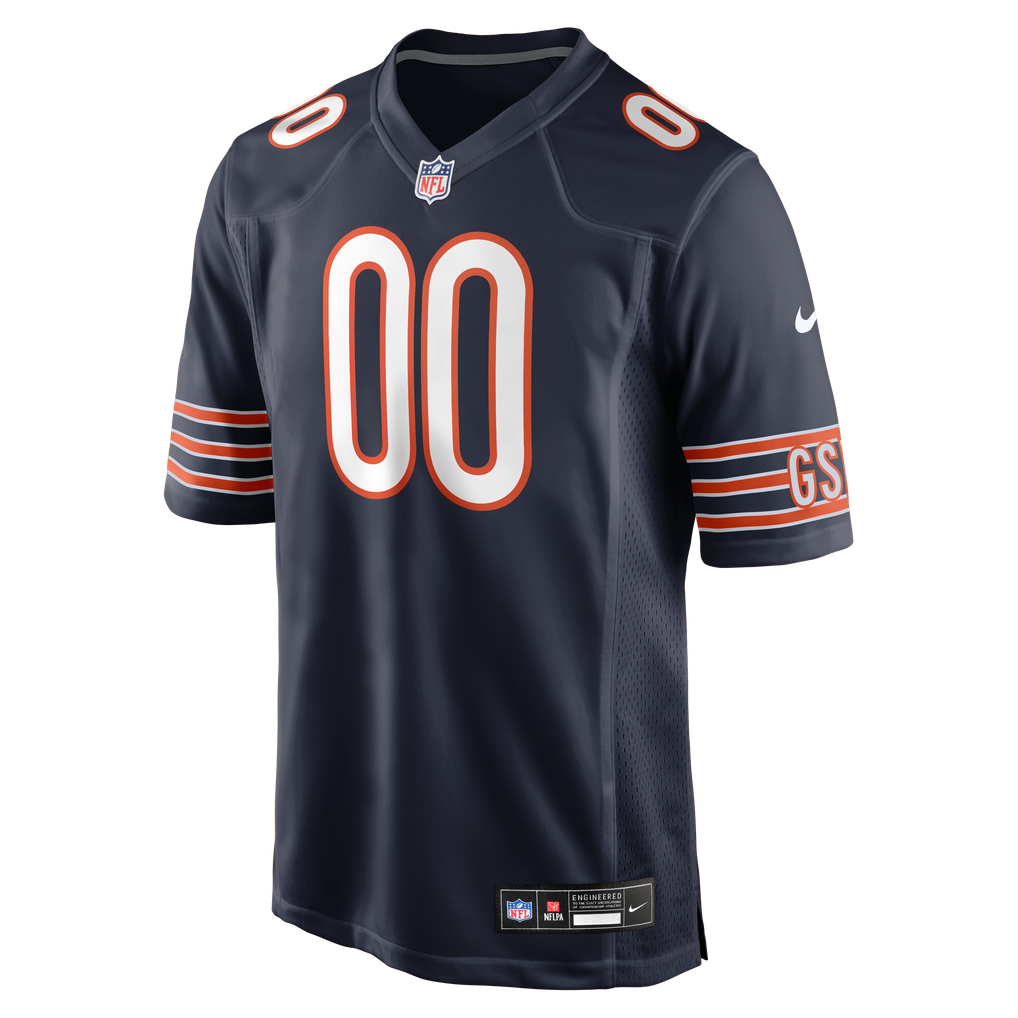 Men's Chicago Bears Navy Custom Game Jersey