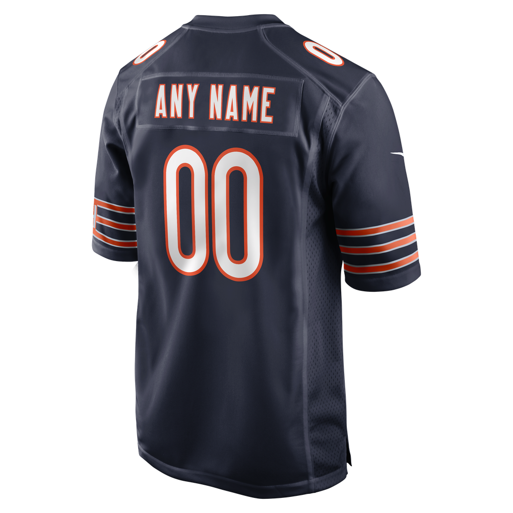 Men's Chicago Bears Navy Custom Game Jersey