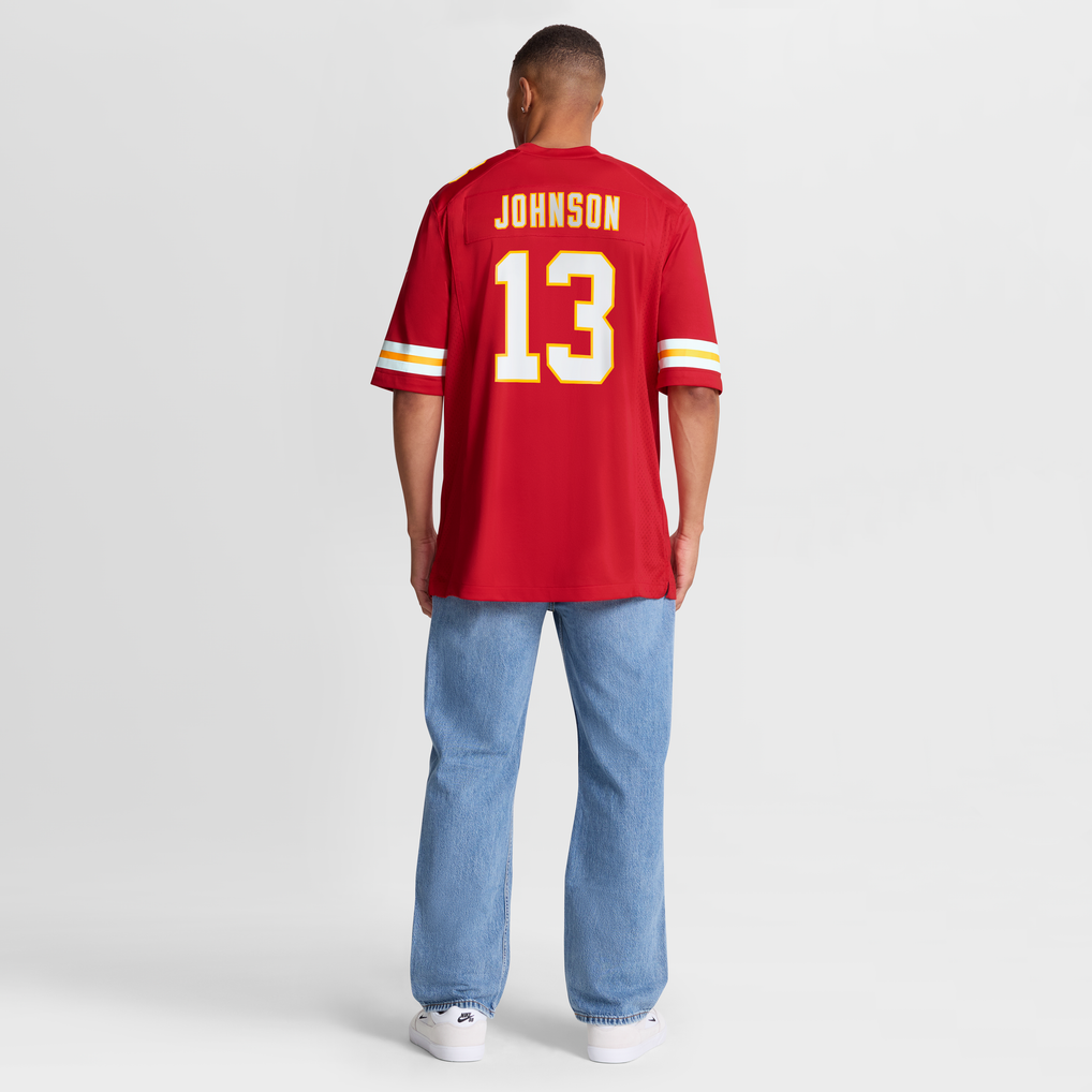 Men's Kansas City Chiefs Nazeeh Johnson Red Game Player Jersey