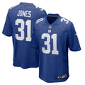 Men's New York Giants Nic Jones Royal Team Game Jersey