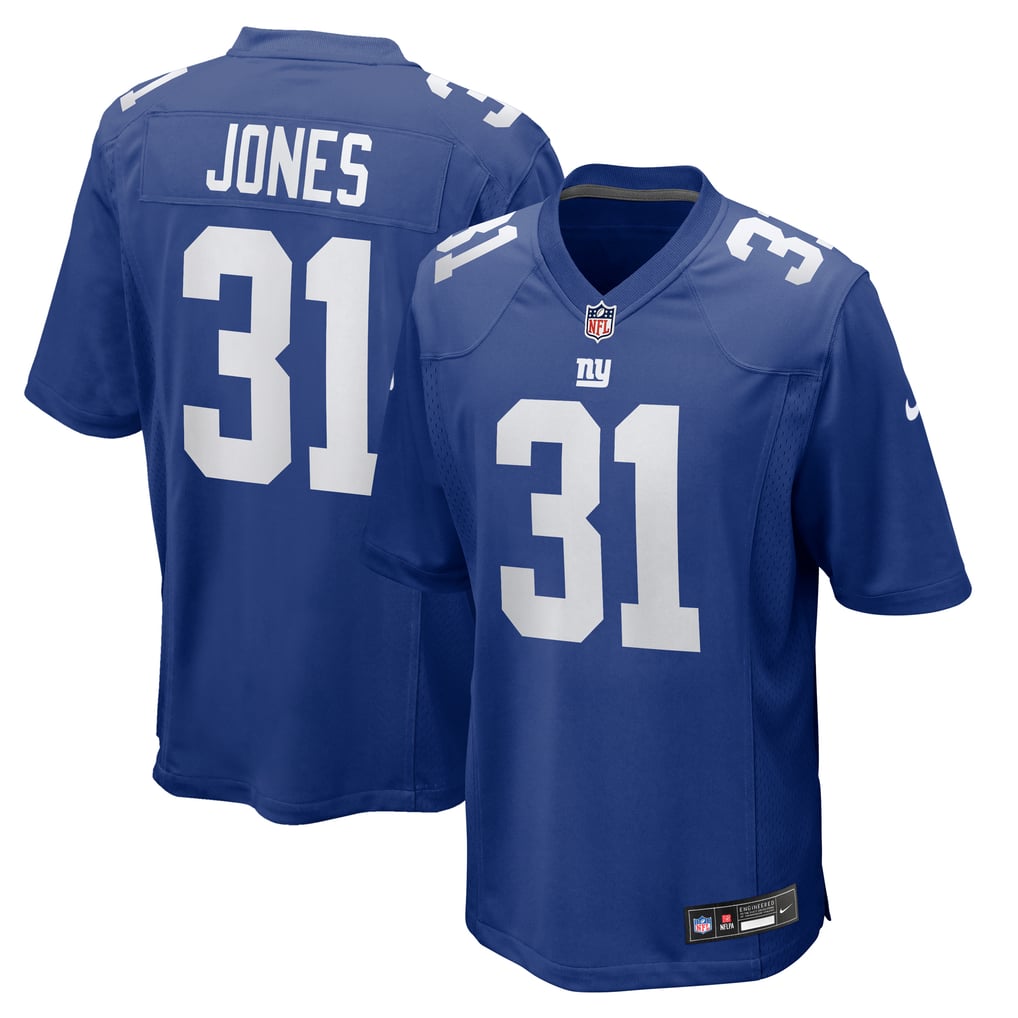 Men's New York Giants Nic Jones Royal Team Game Jersey