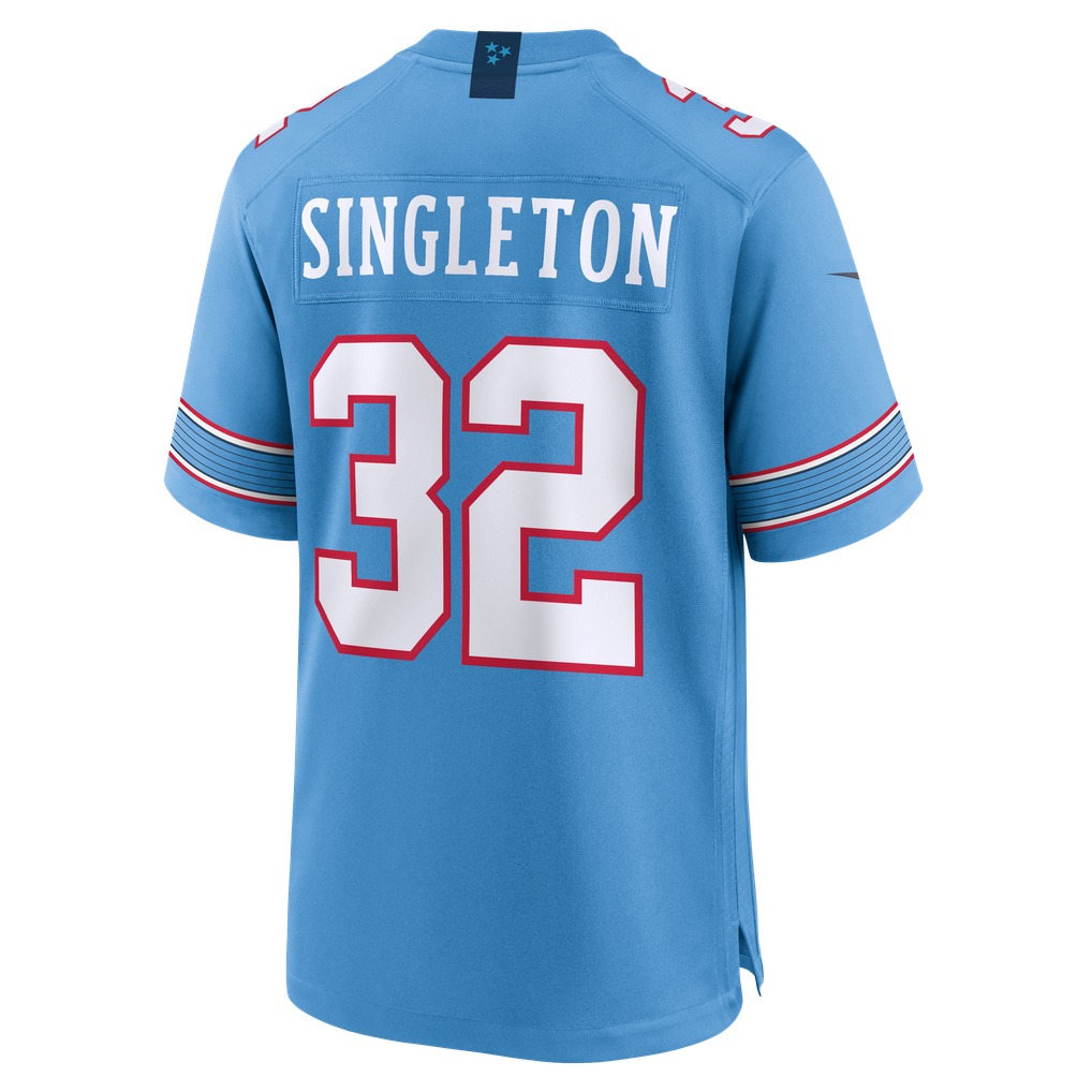 Men's Tennessee Titans Nicholas Singleton Light Blue Team Game Jersey