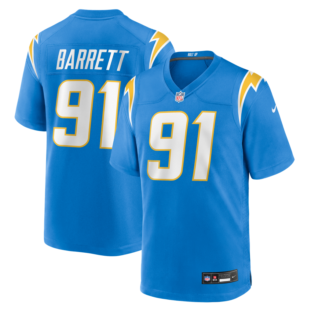 Men's Los Angeles Chargers Nick Barrett Powder Blue Team Game Jersey