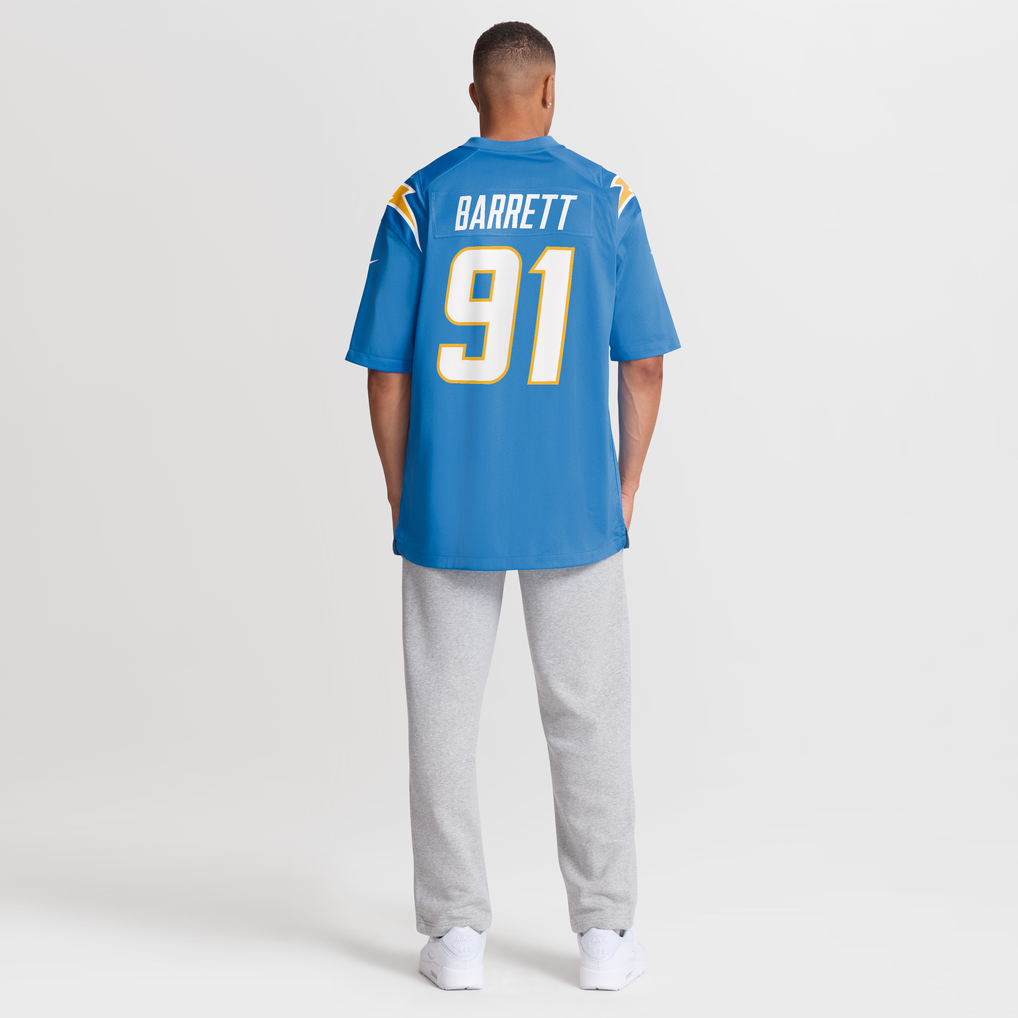 Men's Los Angeles Chargers Nick Barrett Powder Blue Team Game Jersey