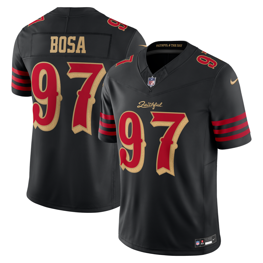 Men's San Francisco 49ers Nick Bosa Black Rivalries Collection Stitched Limited Jersey