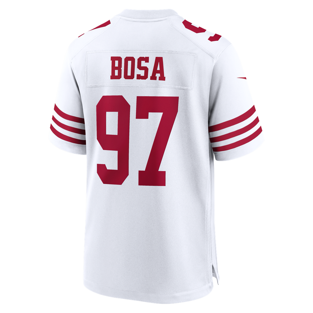 Men's San Francisco 49ers Nick Bosa White 80th Anniversary Game Jersey