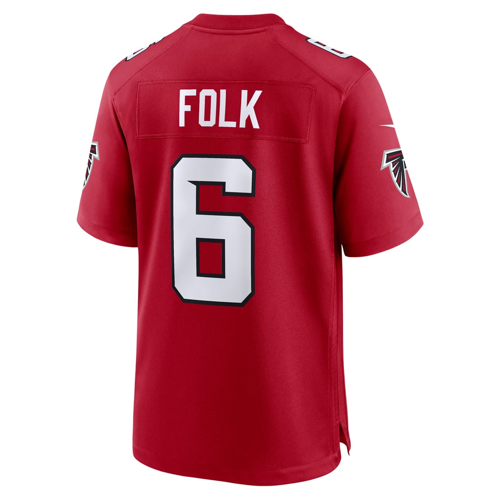 Men's Atlanta Falcons Nick Folk Red Team Game Jersey