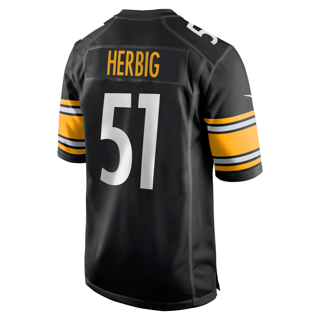 Men's Pittsburgh Steelers Nick Herbig Black Game Jersey