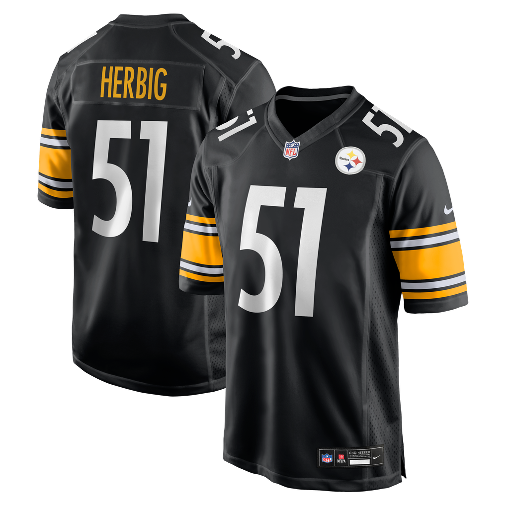 Men's Pittsburgh Steelers Nick Herbig Black Game Jersey