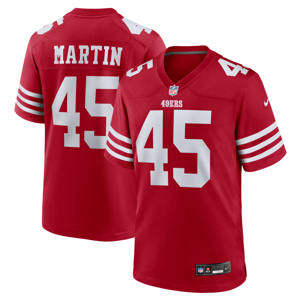 Men's San Francisco 49ers Nick Martin Scarlet Team Game Jersey