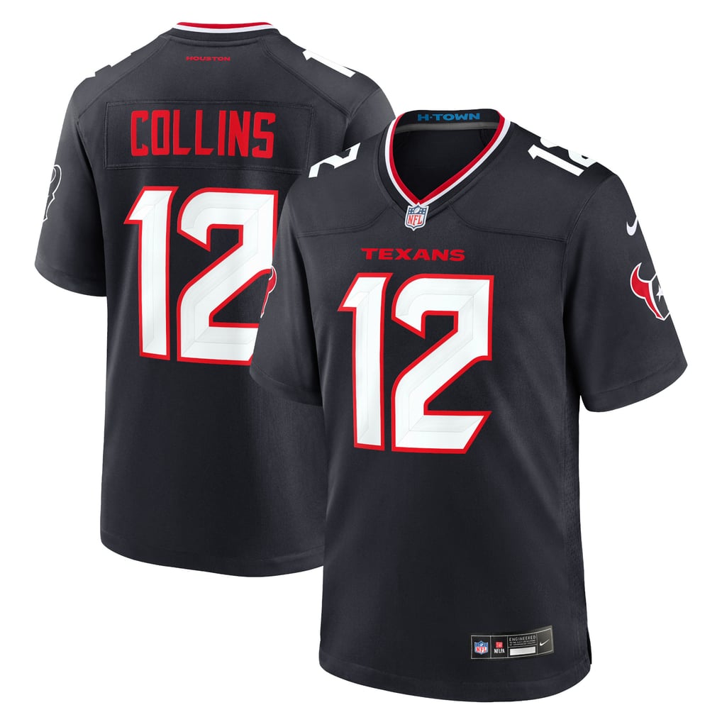 Men's Houston Texans Nico Collins Navy Game Jersey