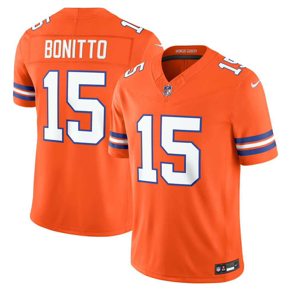 Men's Denver Broncos Nik Bonitto Orange Alternate Mile High Collection 1977 Throwback Vapor F.U.S.E. Stitched Limited Jersey