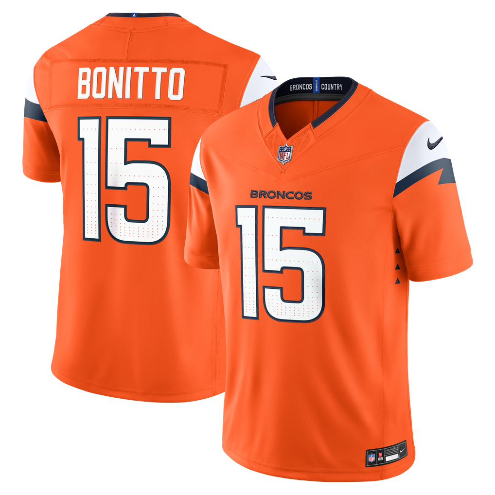 Men's Denver Broncos Nik Bonitto Orange Team Vapor F.U.S.E. Stitched Limited Jersey