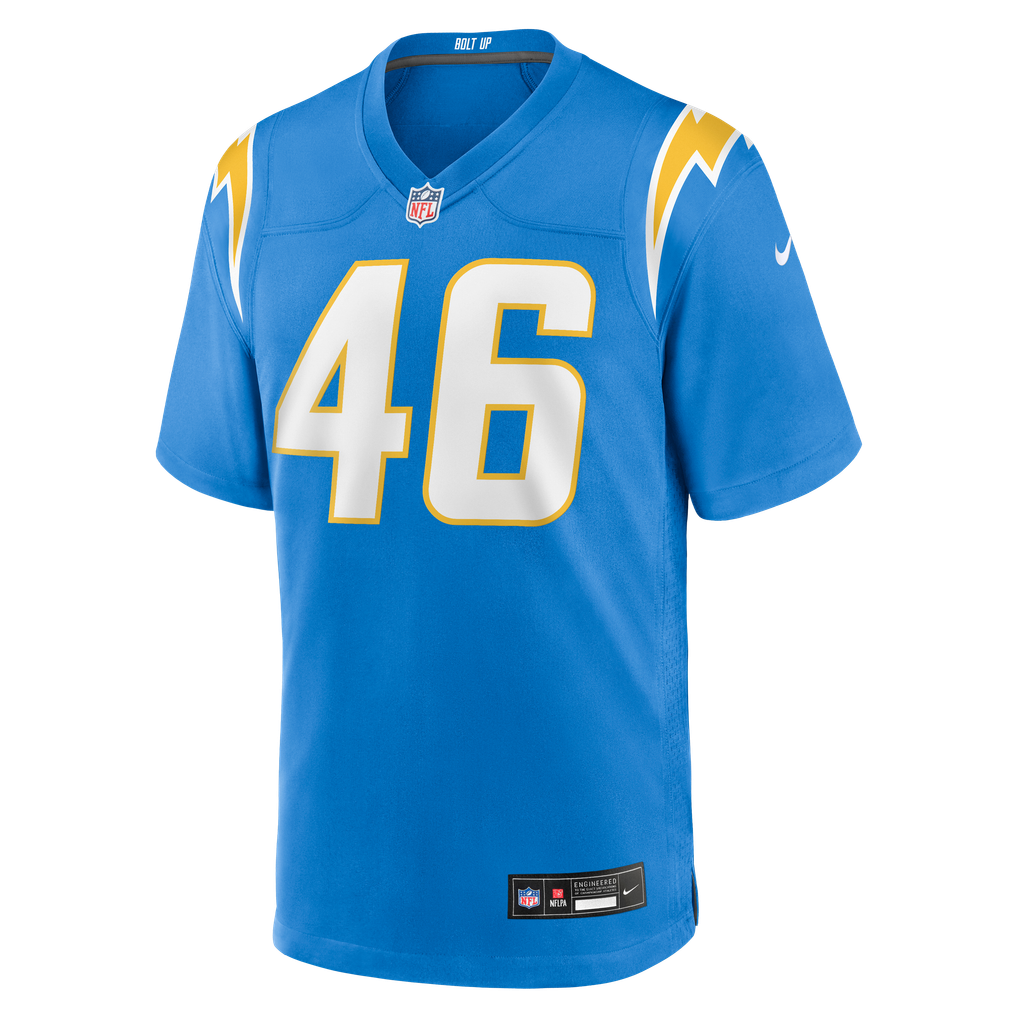 Men's Los Angeles Chargers Nikko Reed Powder Blue Team Game Jersey