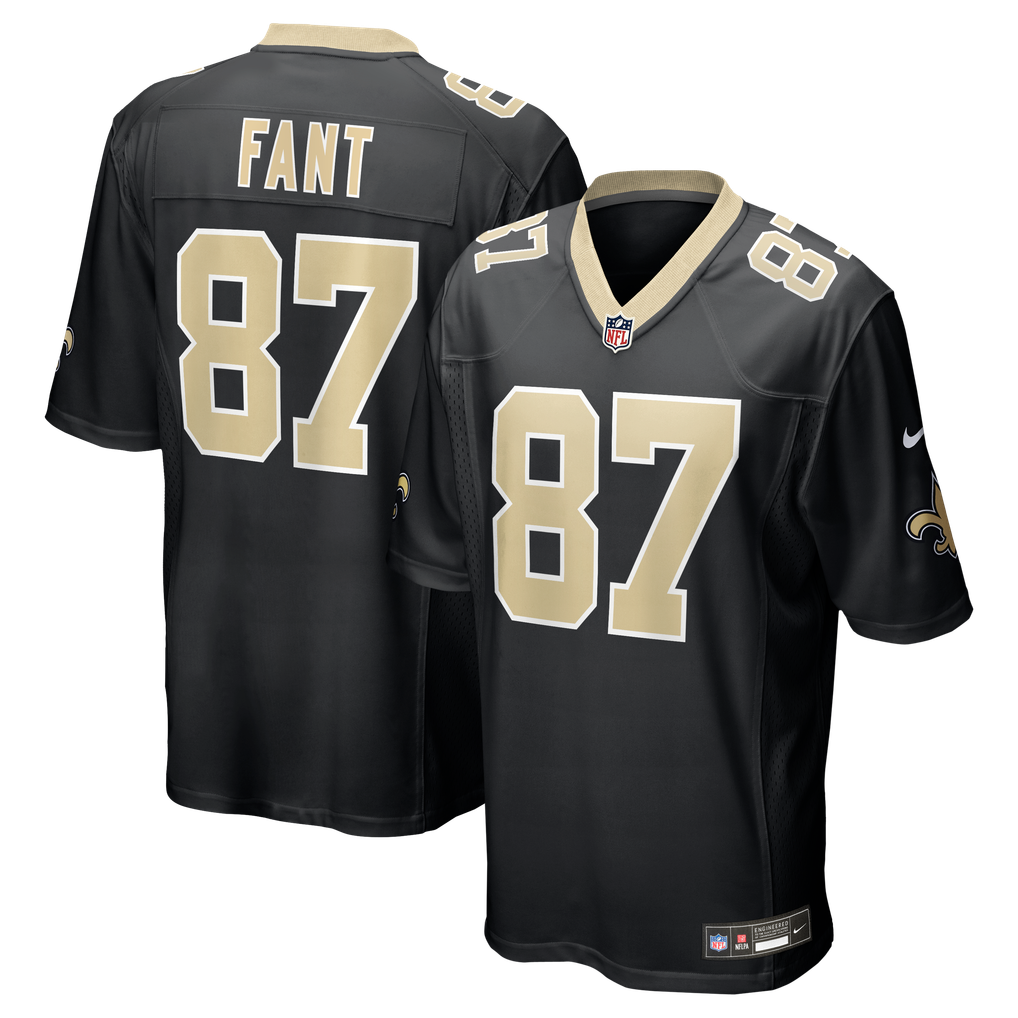 Men's New Orleans Saints Noah Fant Black Team Game Jersey