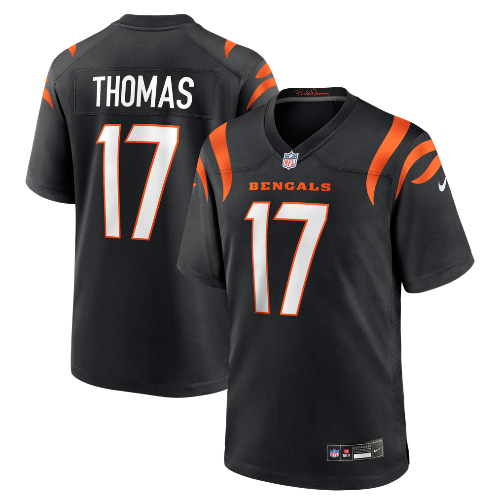 Men's Cincinnati Bengals Noah Thomas Black Team Game Jersey