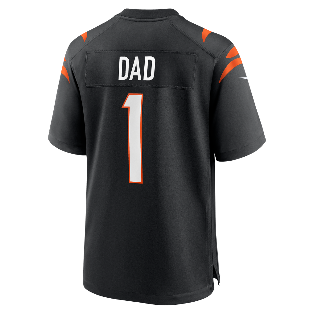 Men's Cincinnati Bengals Number 1 Dad Black Game Jersey