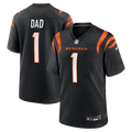 Men's Cincinnati Bengals Number 1 Dad Black Game Jersey